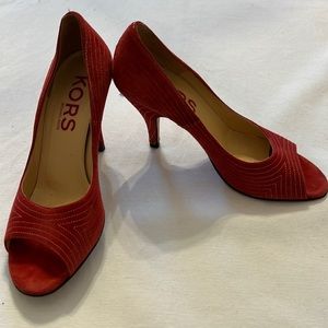 Michael Kors red suede heel
